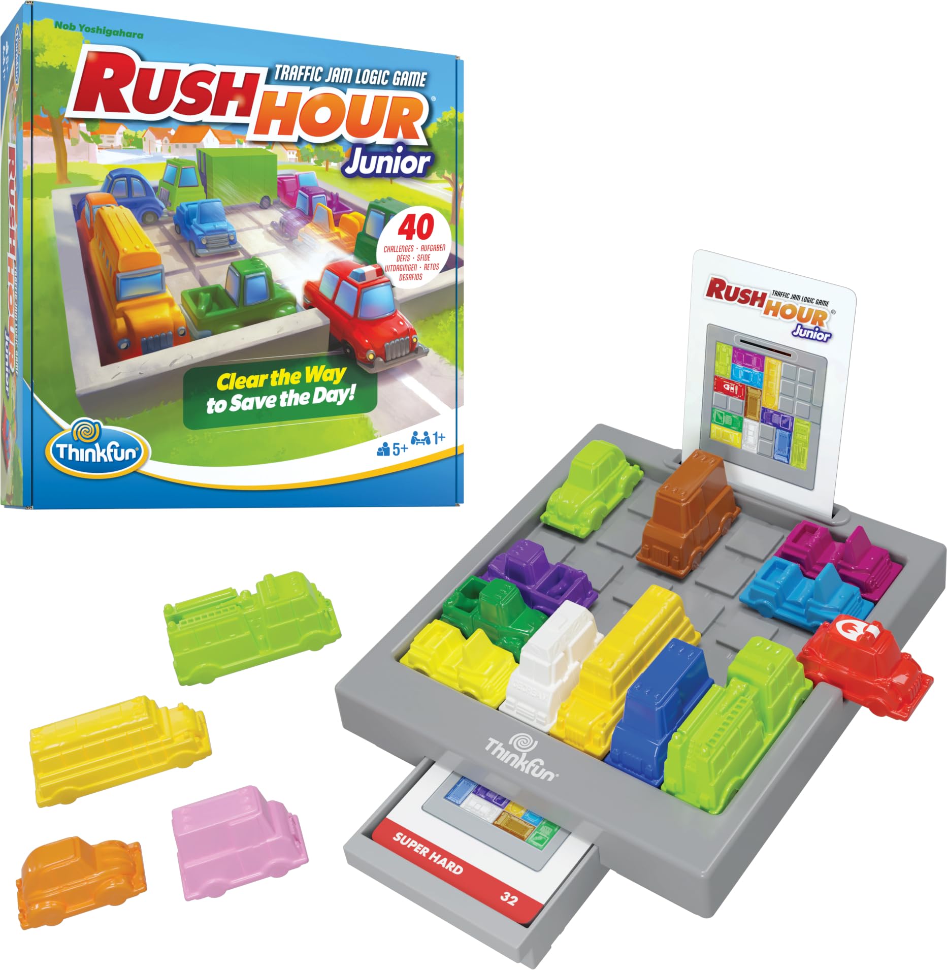 ThinkFun Rush Hour Junior - Traffic Jam Logic Game | Ages 5+ | 1 Player | 40 Challenges 1