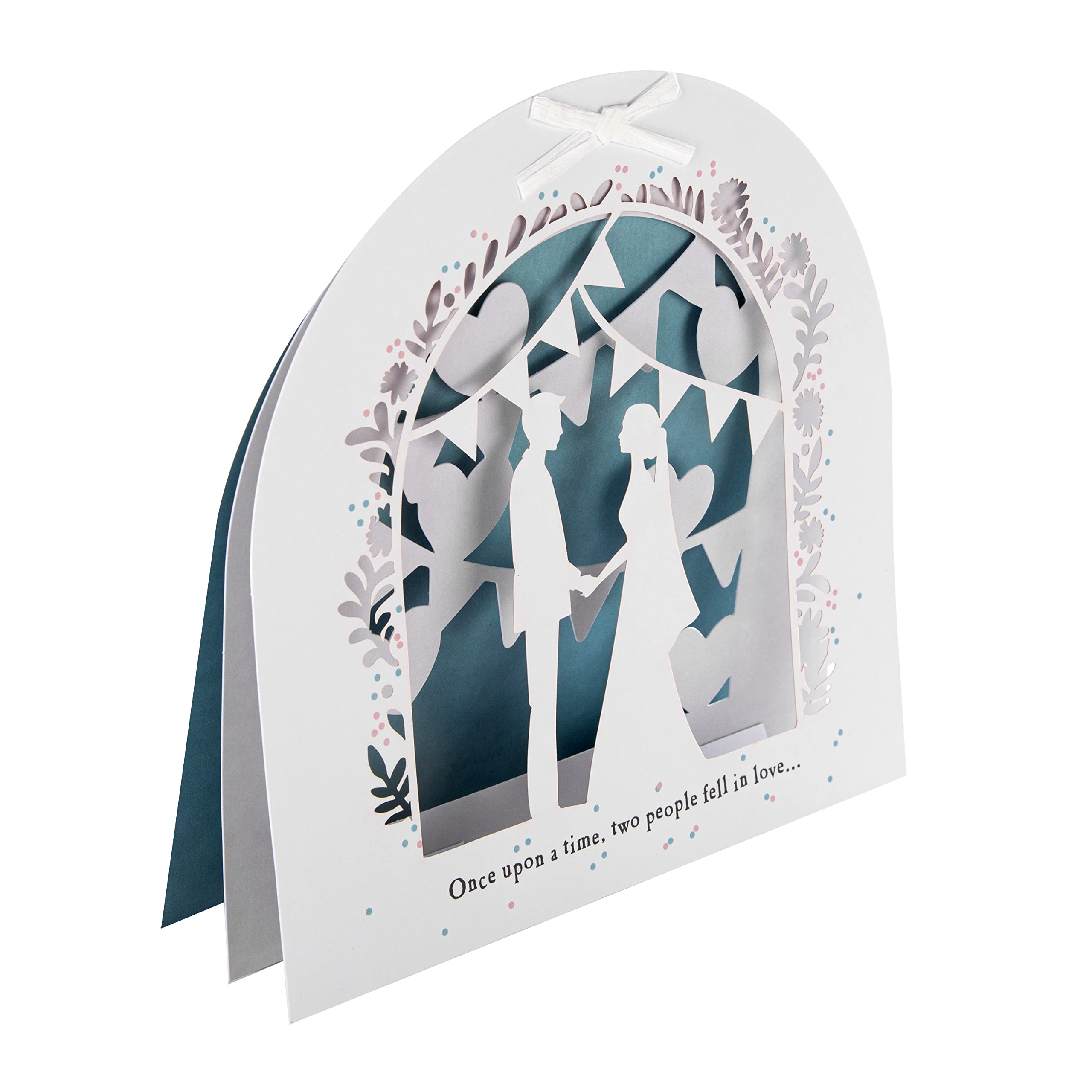 Hallmark 3D Wedding Card - 'Once Upon a Time' Pop Up Design with Laser Cut Details