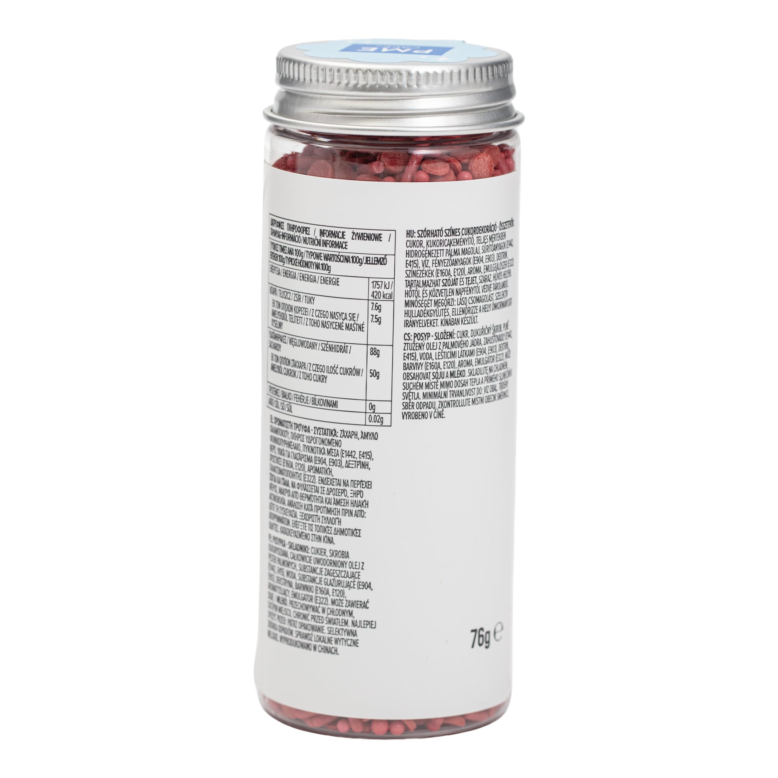 PME Cake Sprinkle Mix - Red Decorative Strands, Beads, and Confetti | 76g