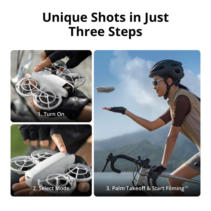DJI Neo Fly More Combo - 135g Lightweight 4K UHD Camera Drone with Subject Tracking, Palm Takeoff, 3 Batteries & RC-N3 Controller