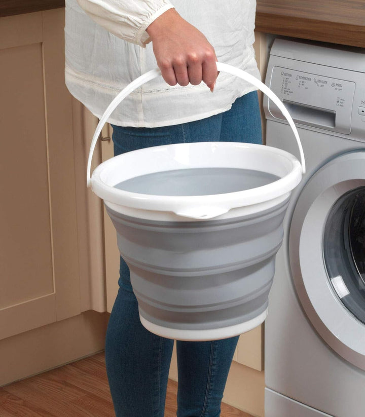 Beldray - Collapsible Bucket 10 Litre Foldable Storage Bucket Grey