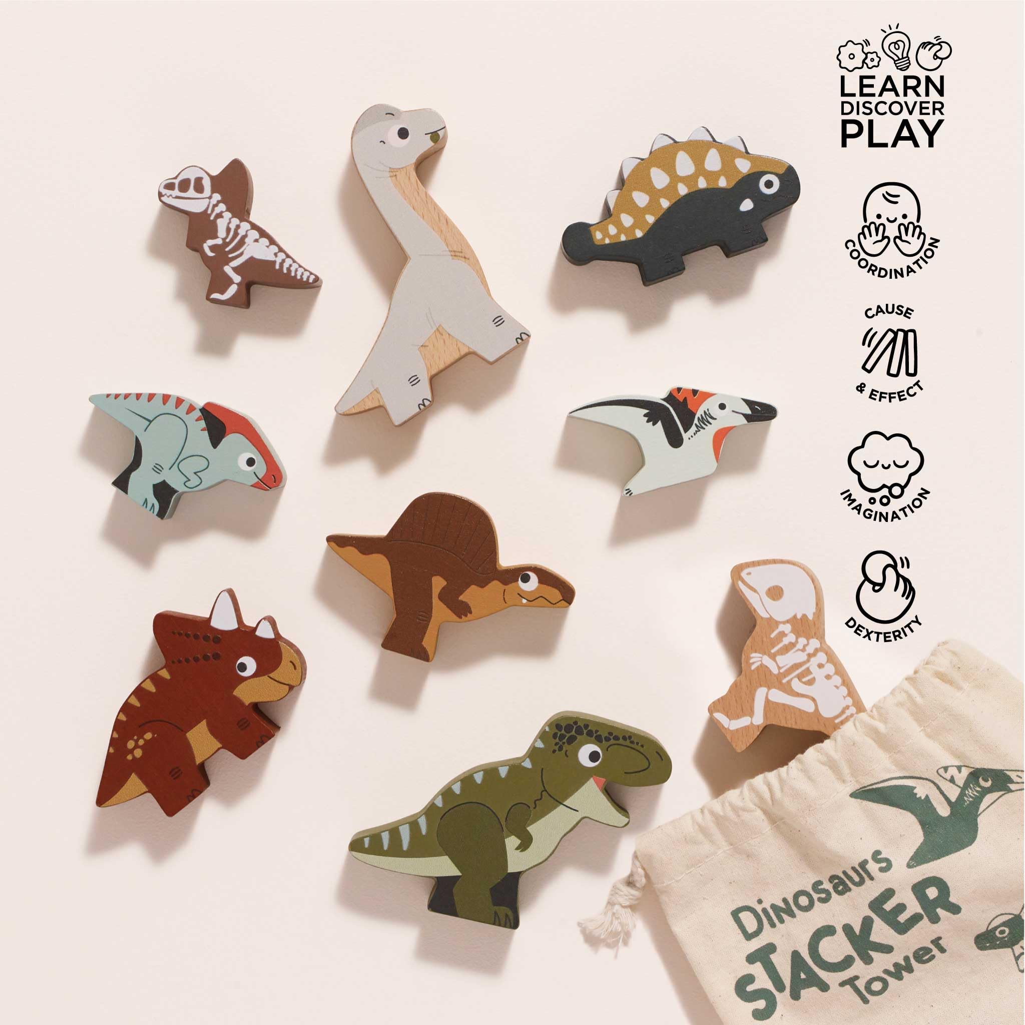 Le Toy Van Jurassic Dinosaurs Stacking Toy - 10 Piece Set | Ages 18 Months+ 4