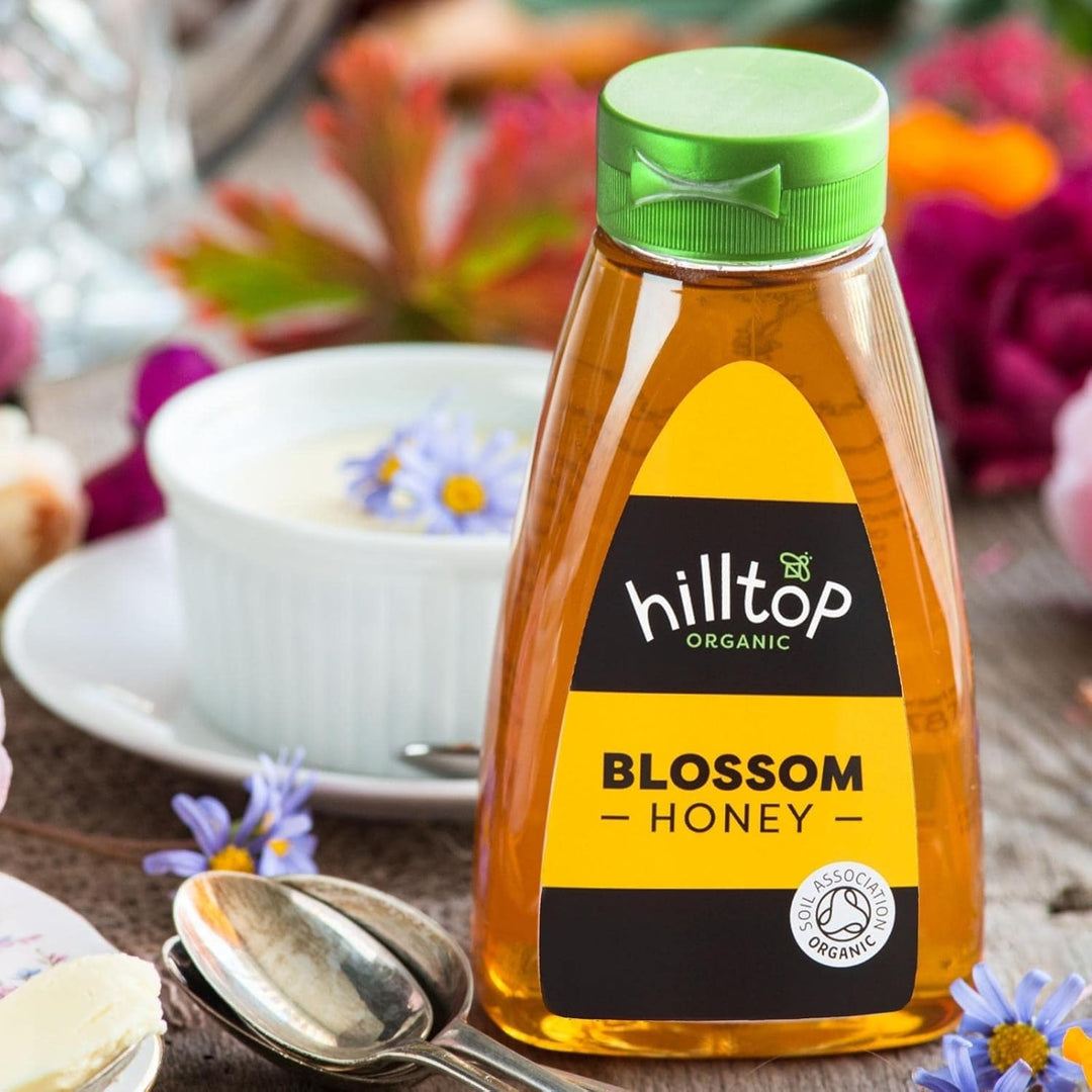 Hilltop Honey - Organic Blossom Honey - Squeezy Bottle - 340g