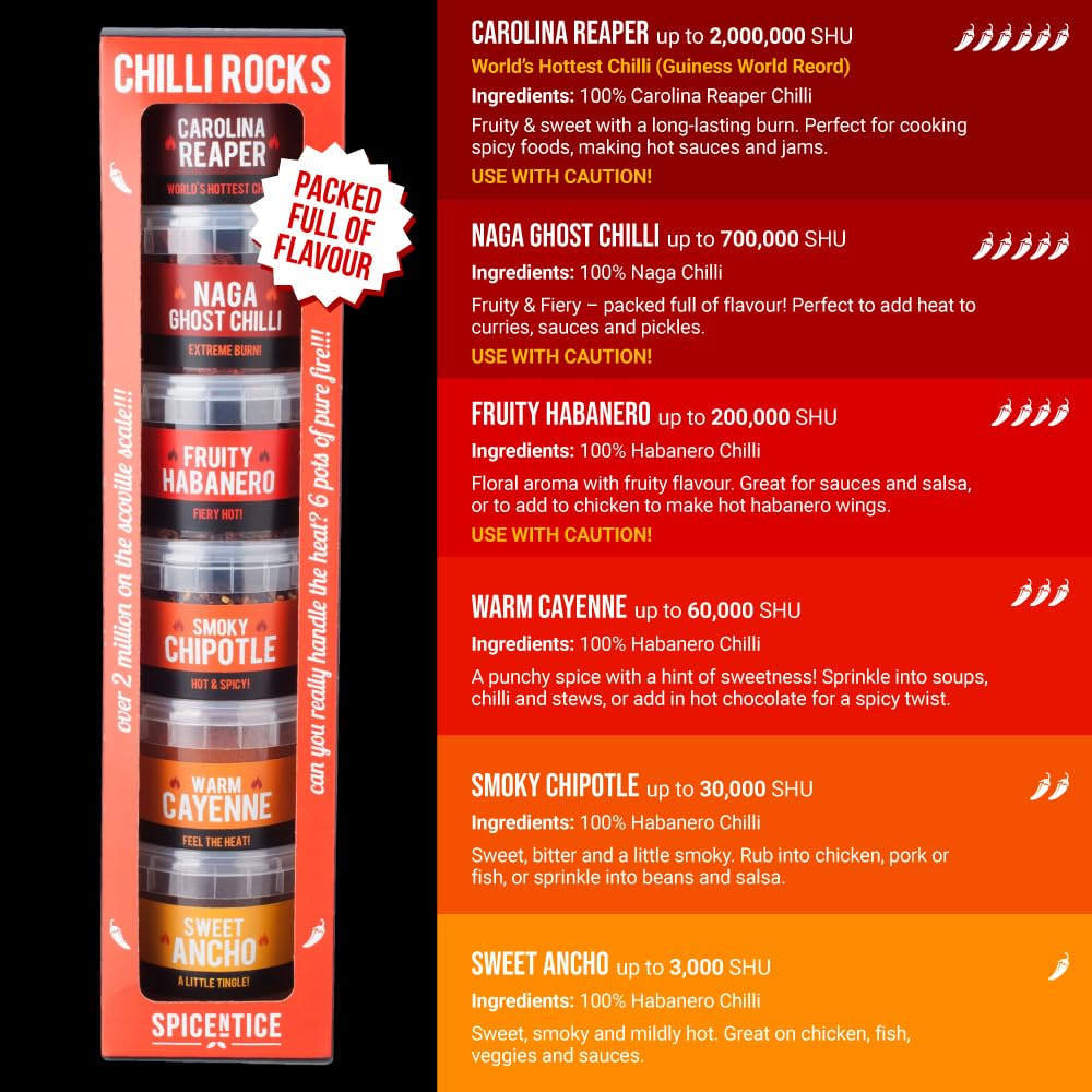 SPICE "N" TICE - Ultimate Hot Chilli Pepper Gift Set - 100% Pure Premium Chilli 6-Pack 11