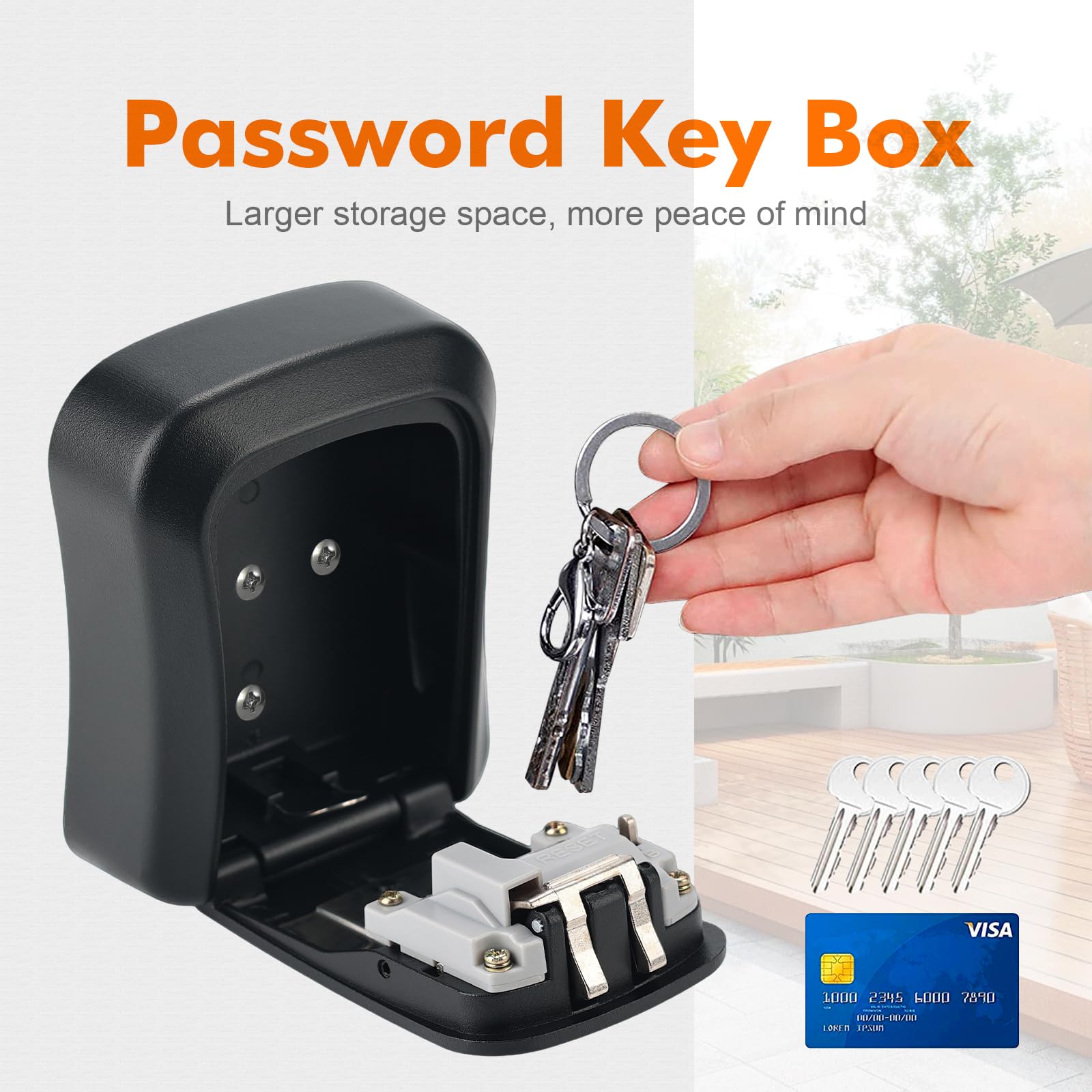 Ibergrif Wall Mounted Security Lock Box | 4 Digit Combination | Alloy Steel | Black