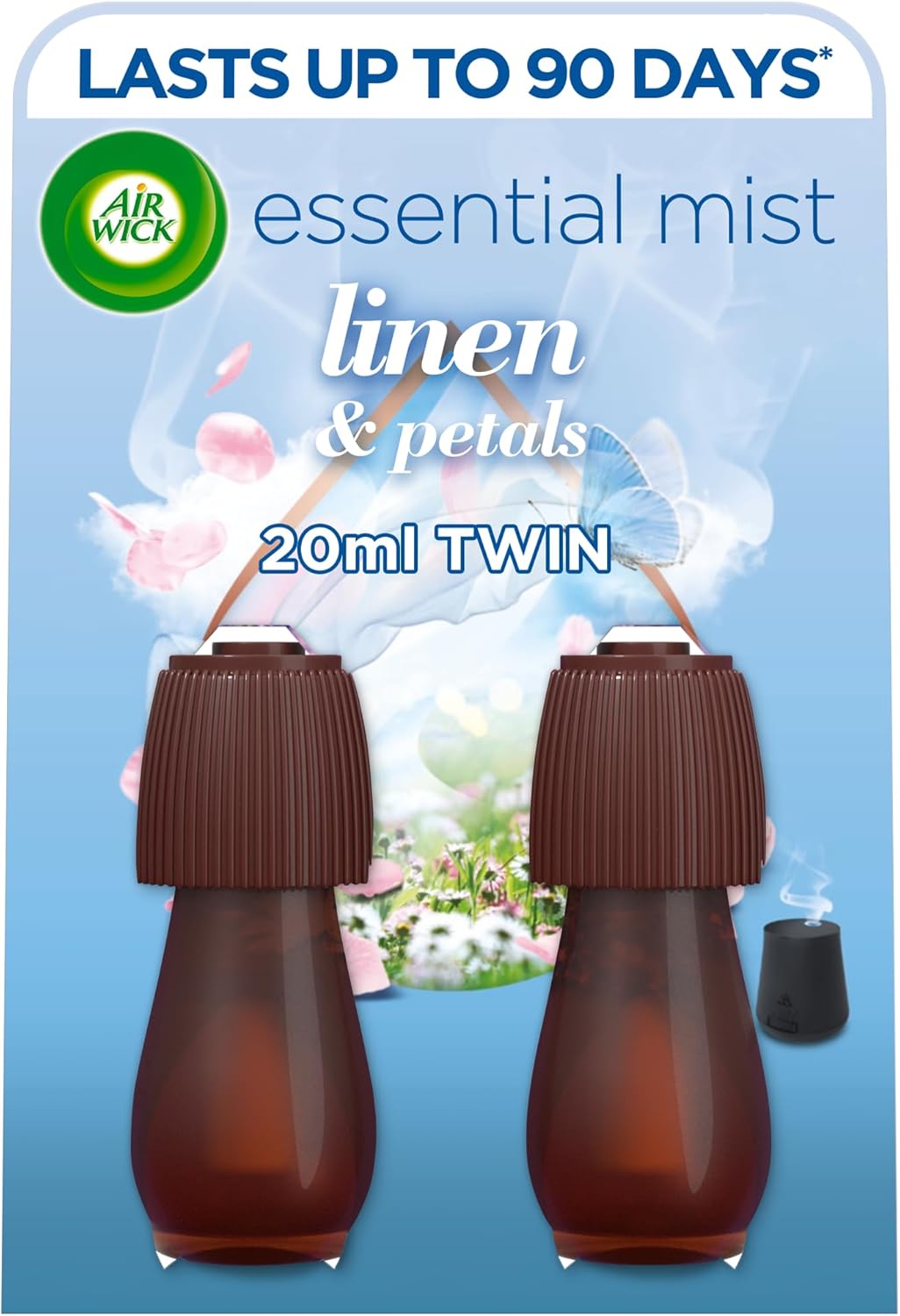 Air Wick Essential Mist Twin Refills, Linen & Petals - 20 ml