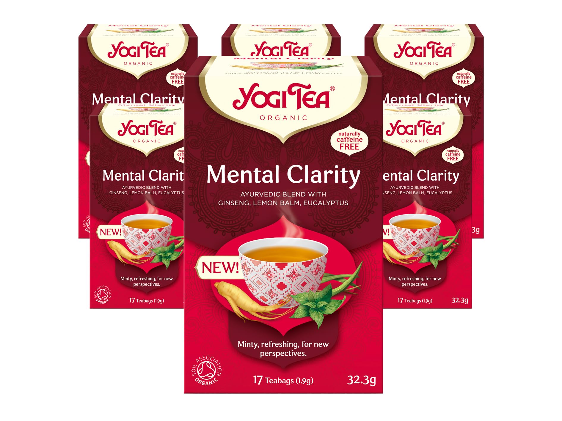 YOGI TEA Mental Clarity Organic Herbal Tea, Naturally Caffeine Free, 16 Tea Bags 1