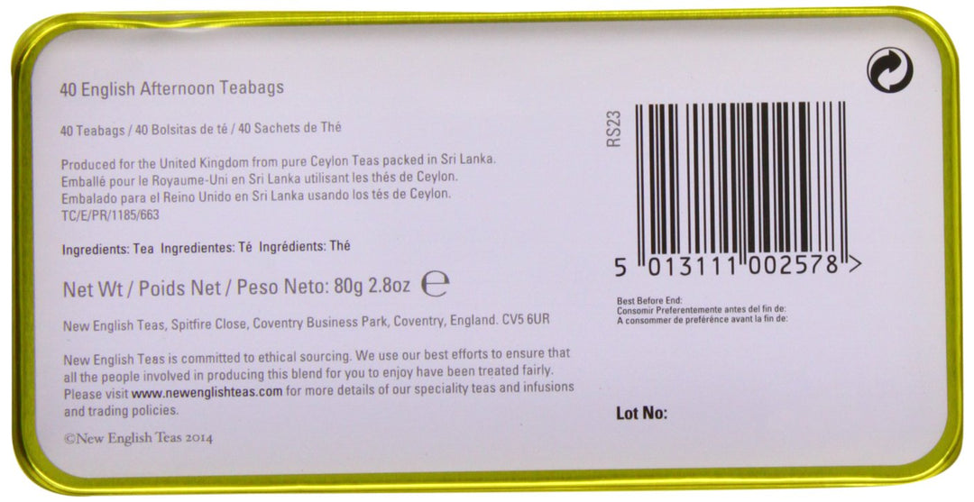 New English Teas - England Needs You Tea Tin with 40 English Afternoon Teabags