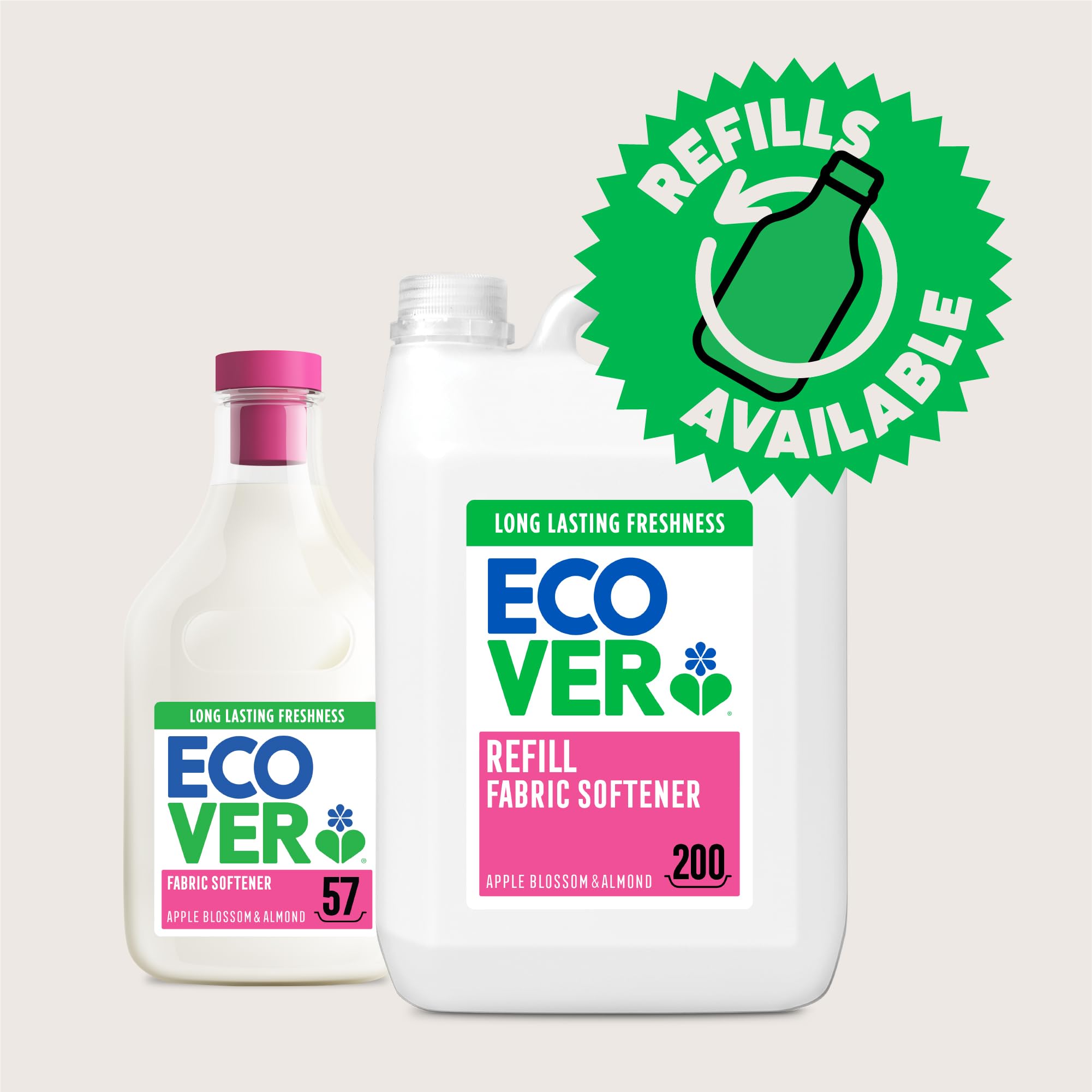 Ecover Concentrated Liquid Fabric Softener Apple Scent | 1.43L | Softening & Fade Control 7