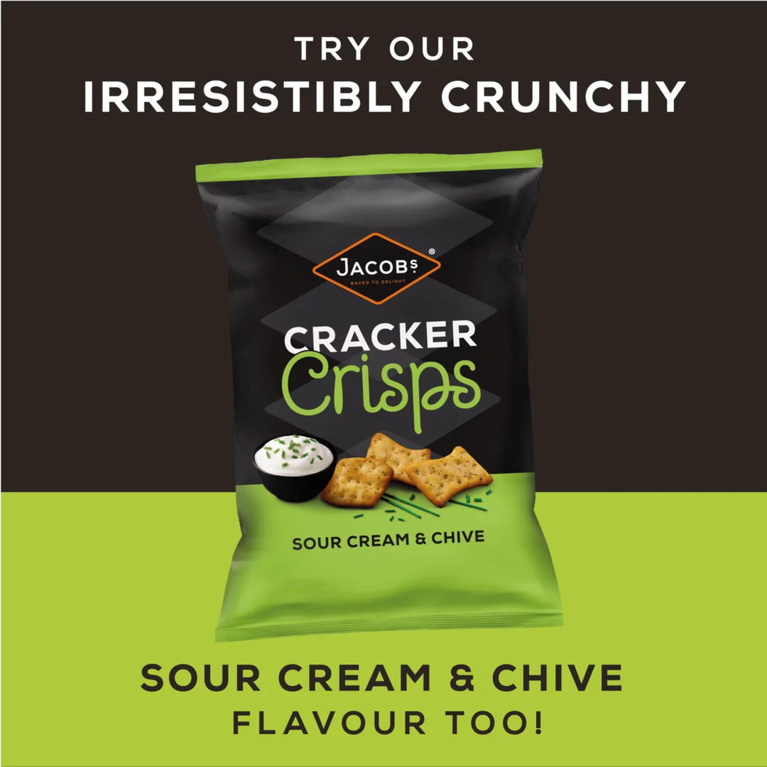 Jacob's Cracker Crisps Sea Salt & Balsamic Vinegar Flavour, 150g Sharing Bag