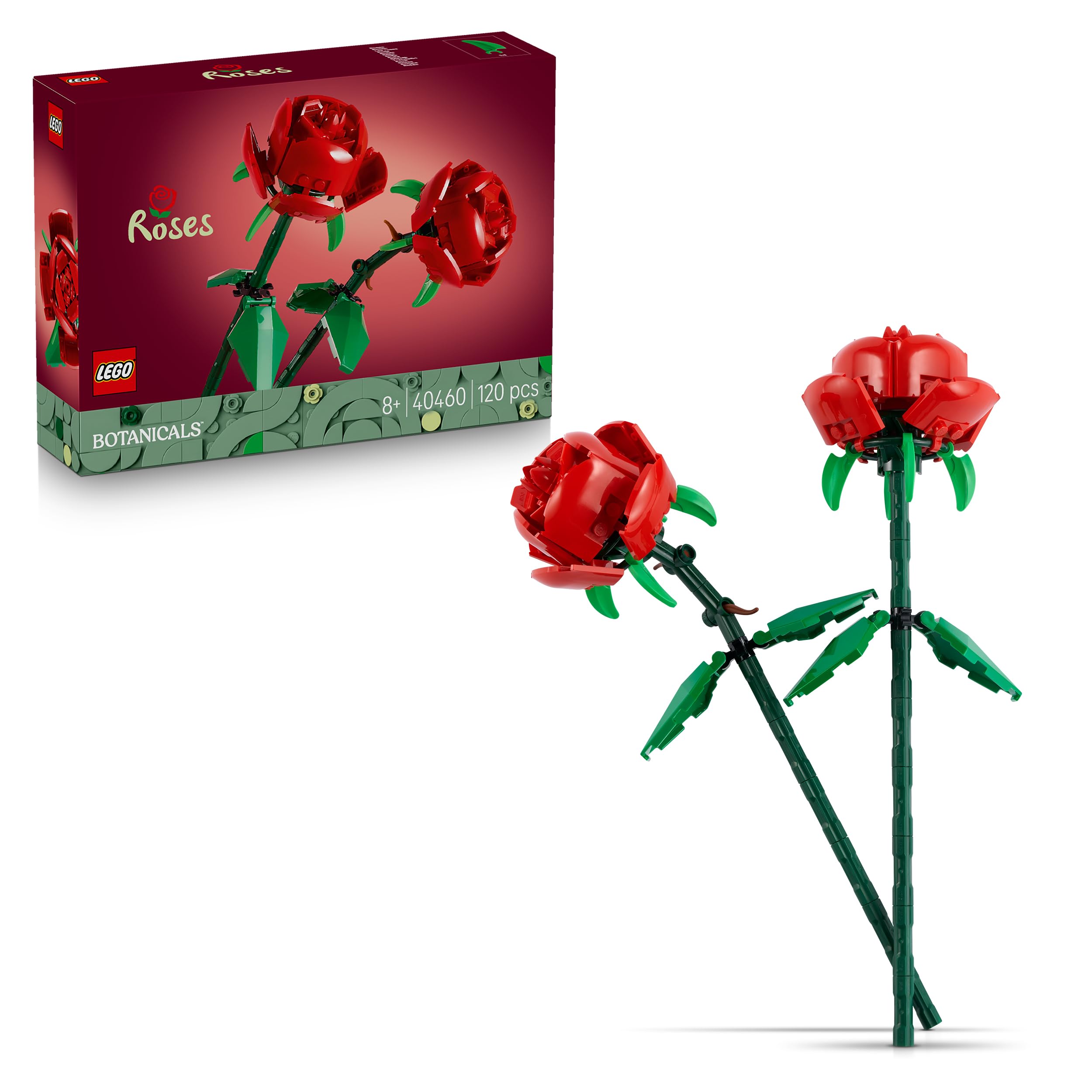 LEGO Botanicals Roses Building Set 40460 | 2 Red Blooms | Ages 8+ 1