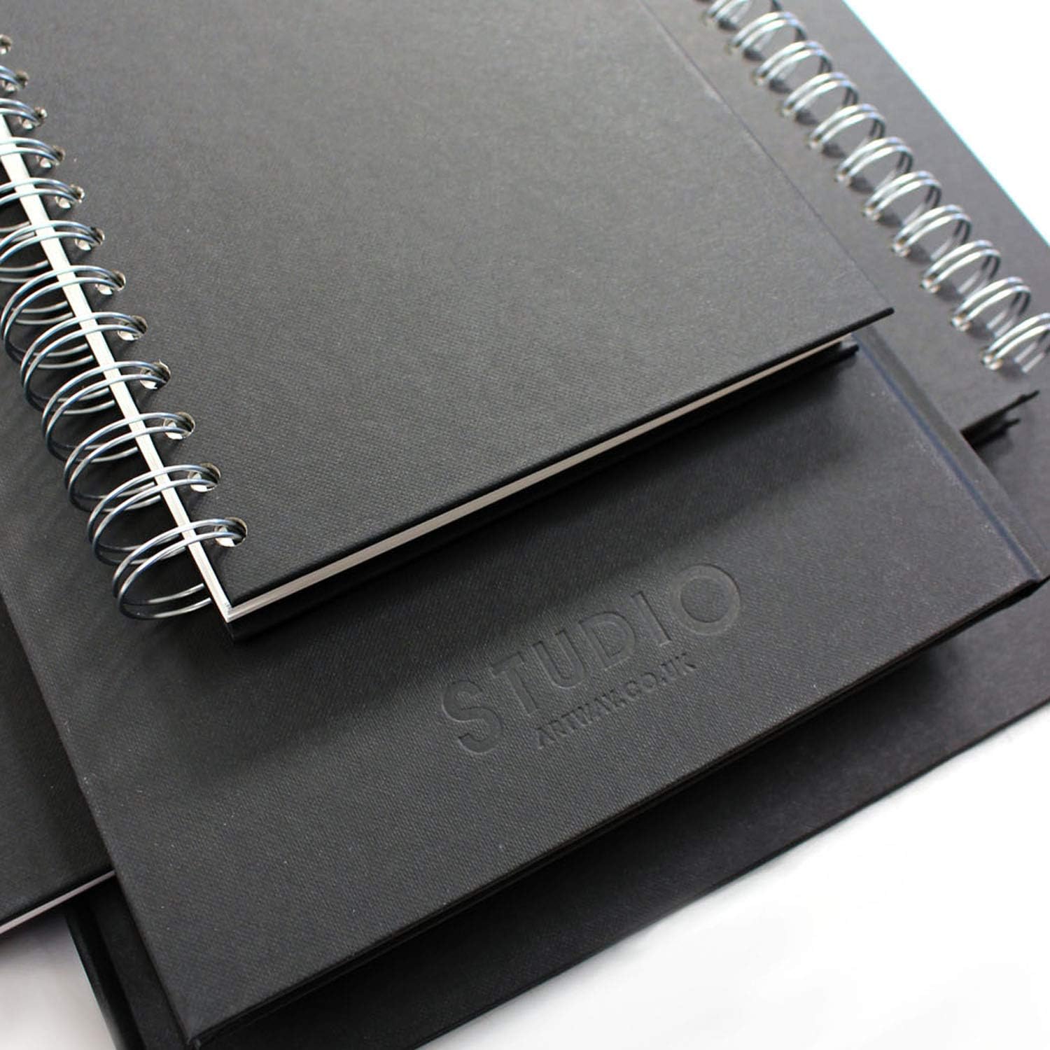 Artway Studio Spiral Bound A5 Sketchbook - 170gsm Cartridge Paper, 48 Pages, Black Hardback, Silver Wiro Binding 4