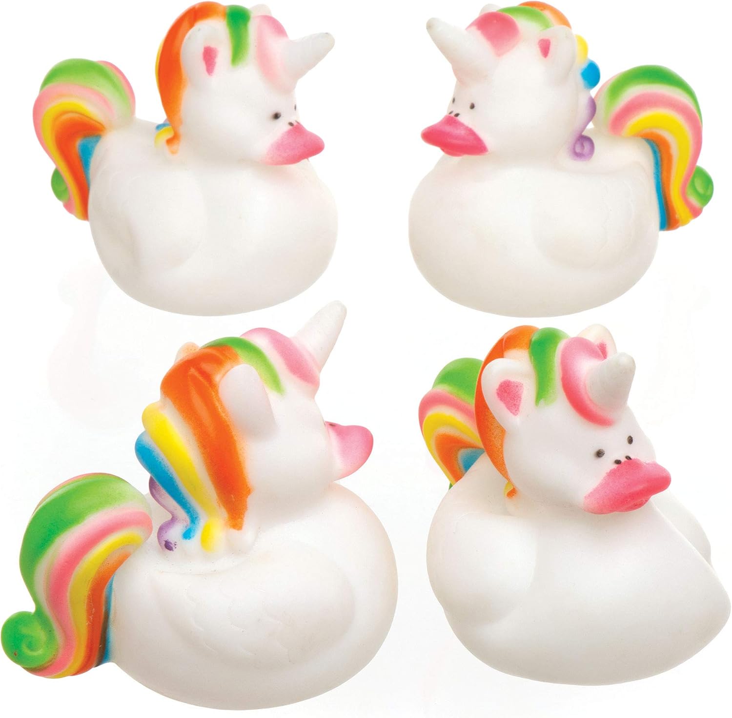 Baker Ross Rainbow Unicorn Rubber Ducks - Bath Toys for Kids, Party Bag Fillers (Pack of 8) 1