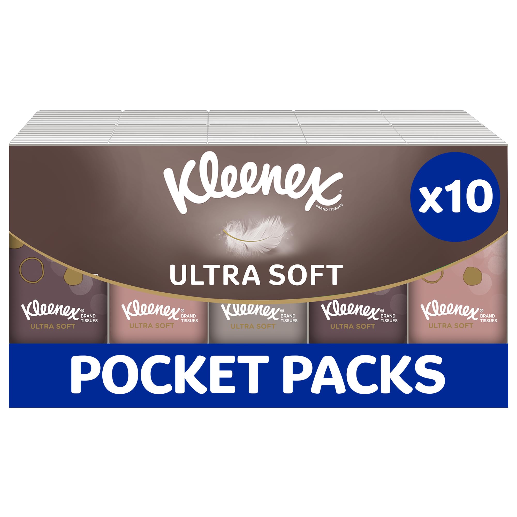 Kleenex Ultra Soft Pocket Tissues - 10 Packs of 7 Sheets | Gentle & Silky 1
