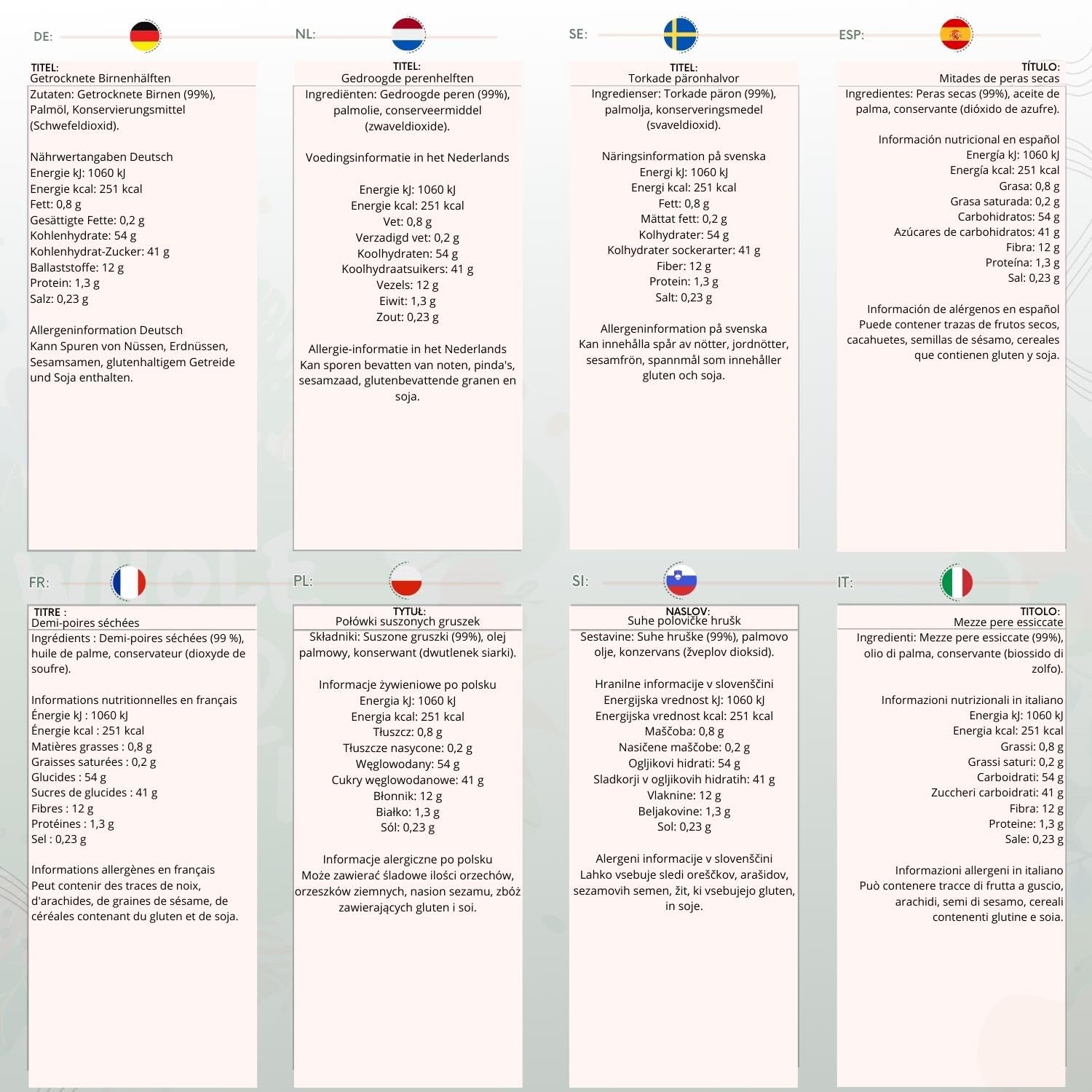 Wholefood Earth Dried Pear Halves - 500g | GMO Free, Vegan, Energy Boost