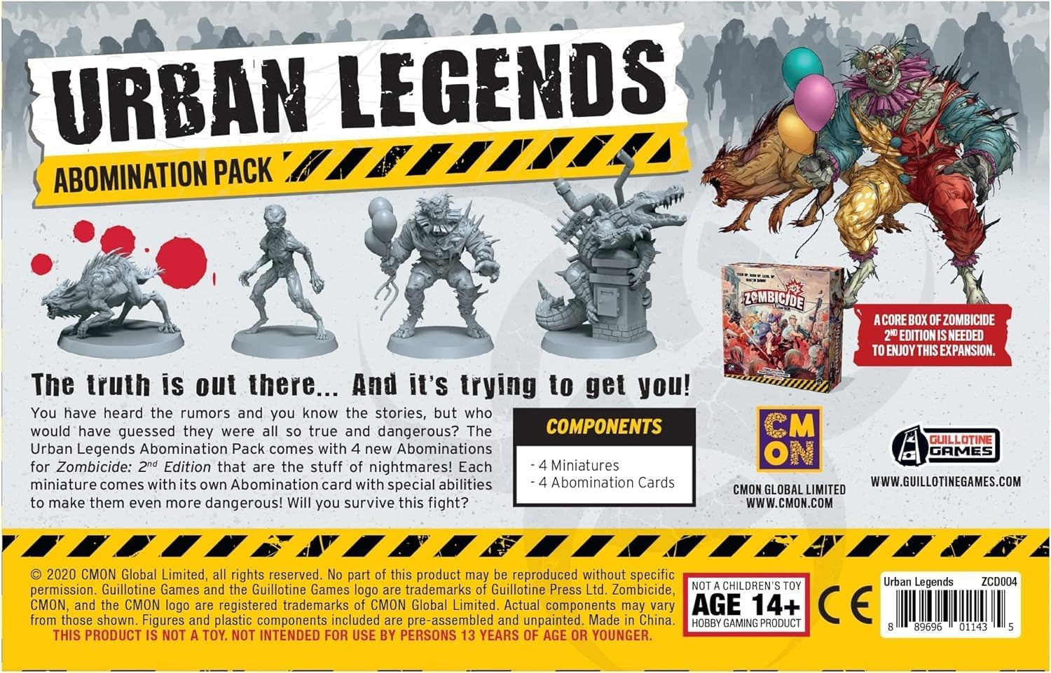 CMON Zombicide 2. Edition Urban Legends Abomination Pack – 4 detaillierte Miniaturen 4