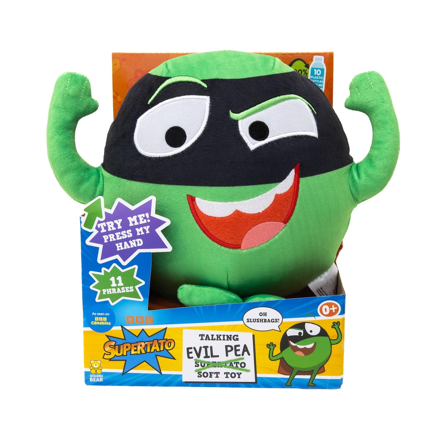 Talking Evil Pea Soft Toy - Interactive Plush from Supertato Books & CBeebies Series 8