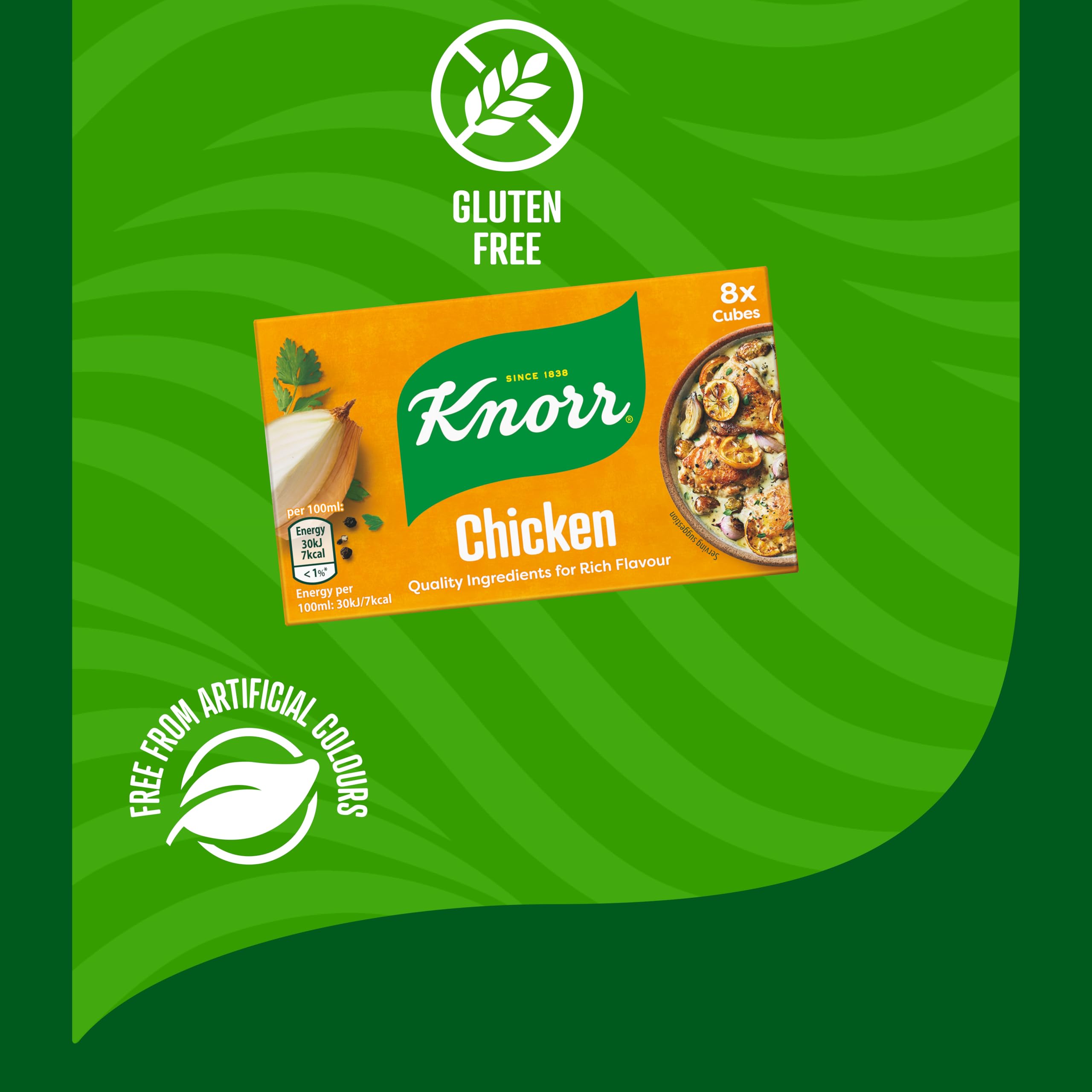 Knorr Chicken Stock Cubes - 20 x 10g Pack | Gluten-Free, No Artificial Colours or Preservatives 6