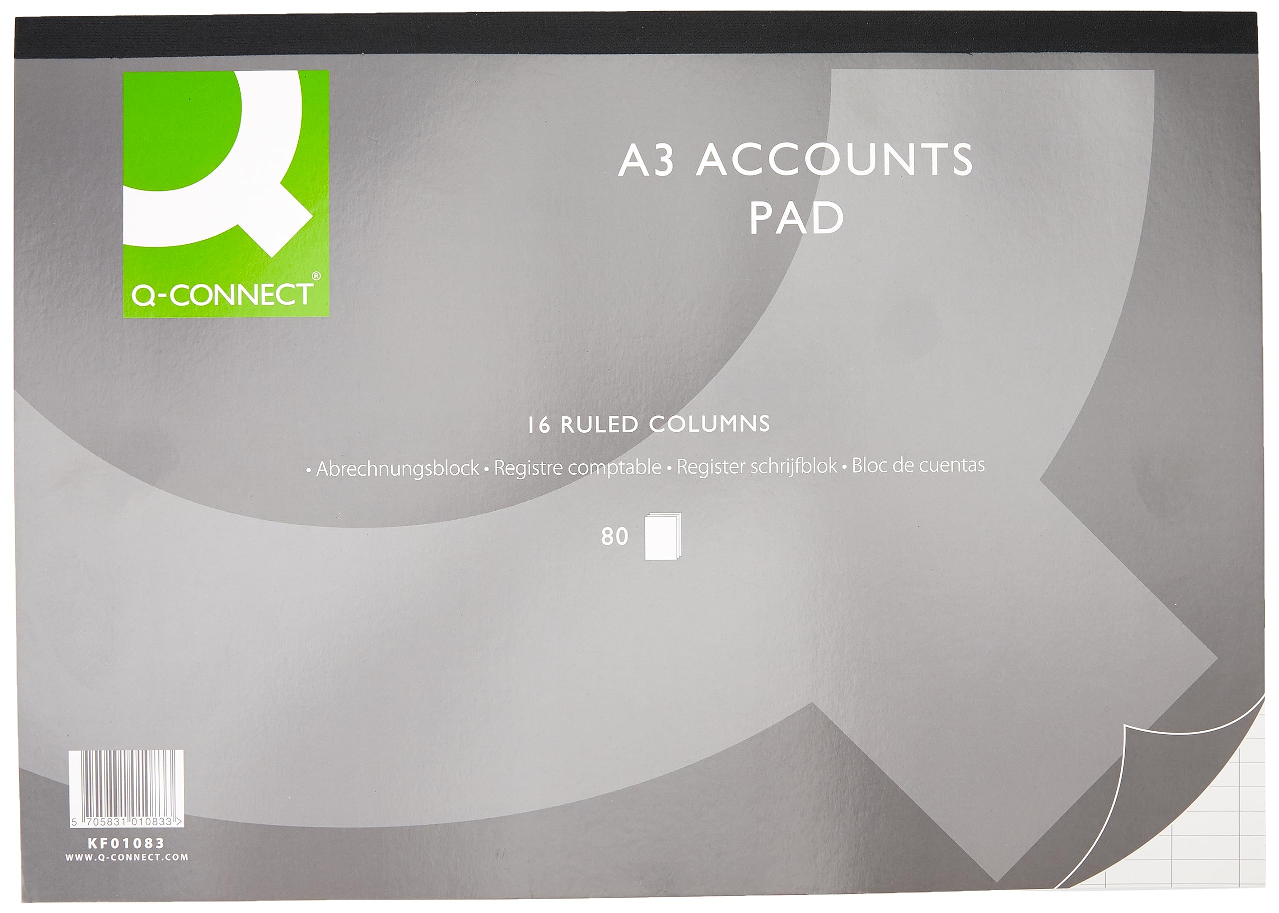 Q-Connect A3 Analysis Pad - 16 Columns, 80 Sheets | Soft Cover Paper 1