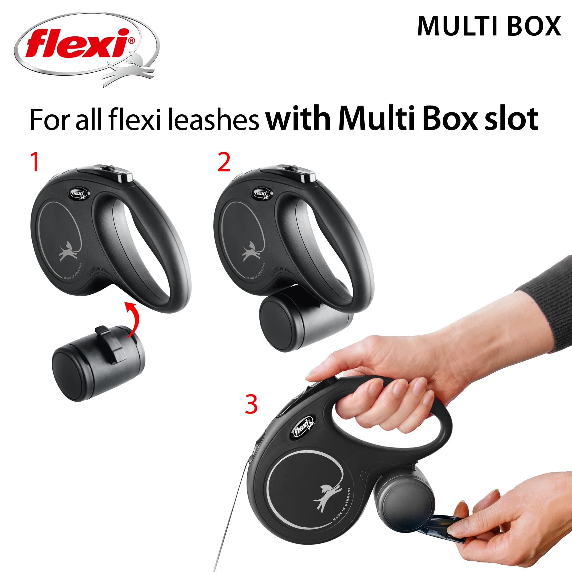 flexi Multi Box - Treat & Poop Bag Storage | Compatible with Design/New Classic Leads | Black 4