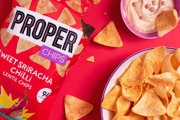 PROPER - Lentil Chips Sweet Sriracha Chilli Vegan Gluten Free Snacks 20 Pack