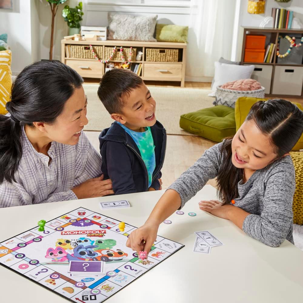 Monopoly Junior Board Game, 2-Sided Gameboard, 2 Games in 1