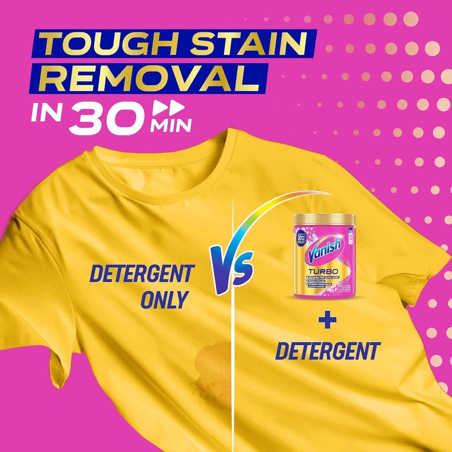 Vanish Turbo Stain Remover Powder - Boosted Oxi Action for Quick Wash | 850g 3