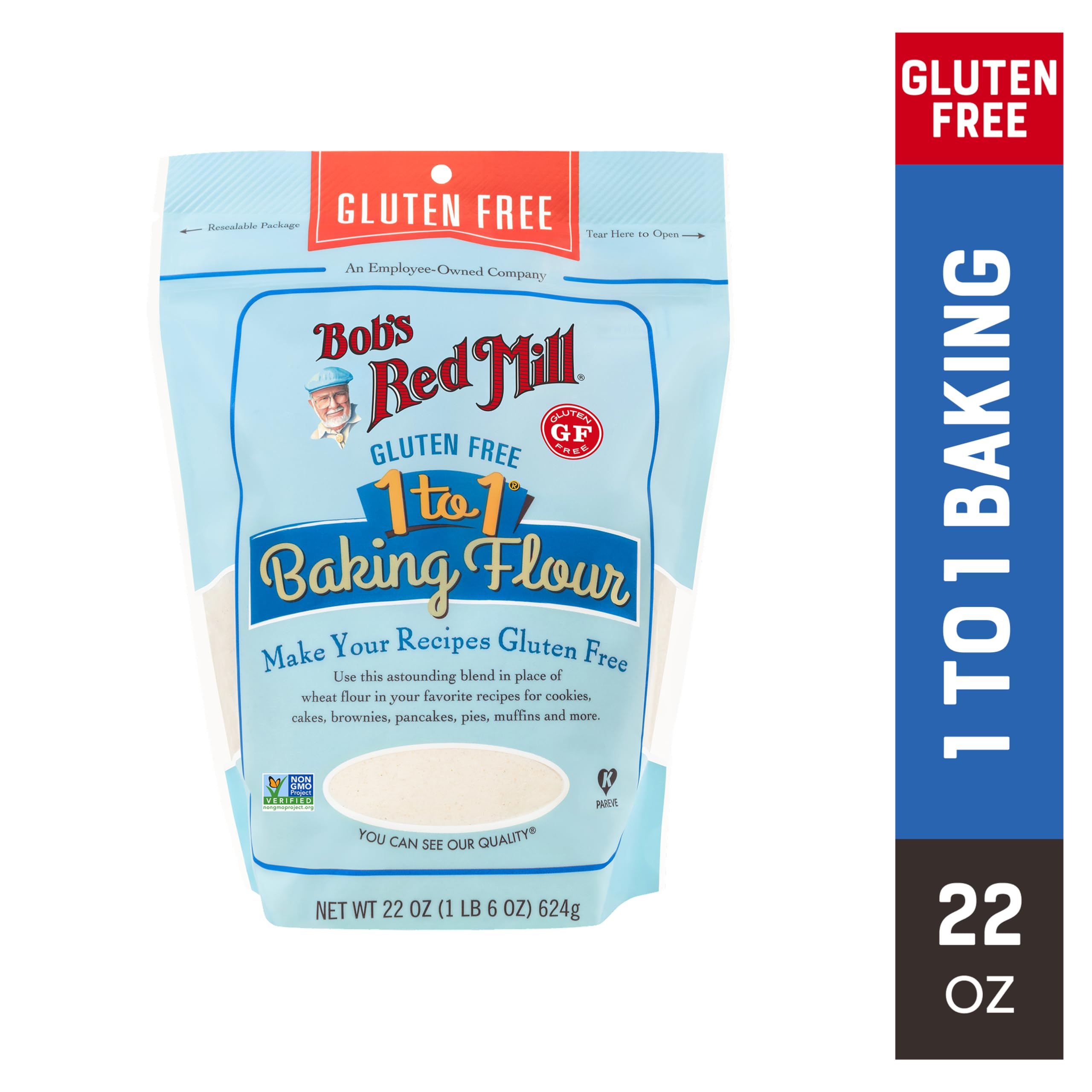 Bob's Red Mill Gluten Free 1 to 1 Baking Flour - Effortless Gluten-Free Baking | 624g Pouch 5