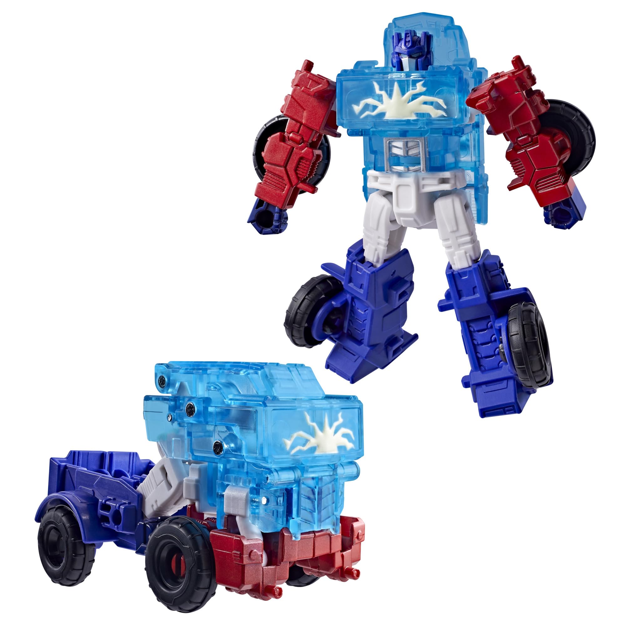 Transformers Optimus Prime Cyber Changers Energon Surge Action Figure | 4-Inch Robot