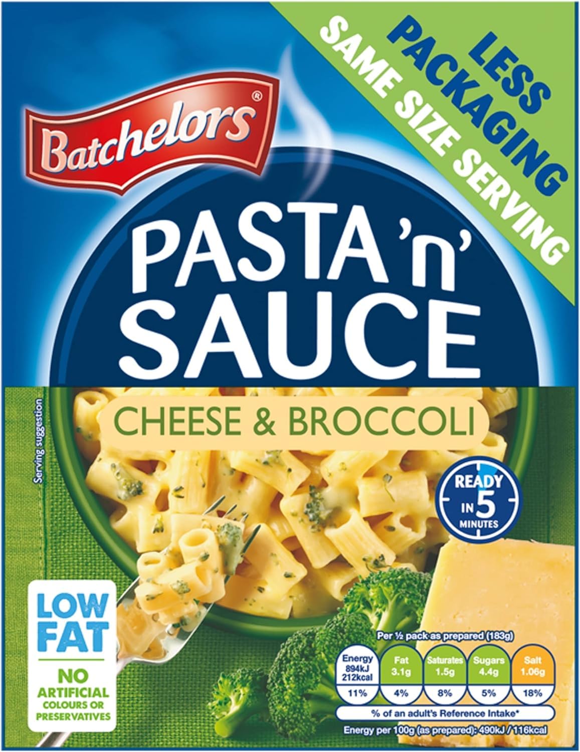 Batchelors Pasta 'n' Sauce Cheese & Broccoli Ready Meal, 99g Packet (7 Count) 3