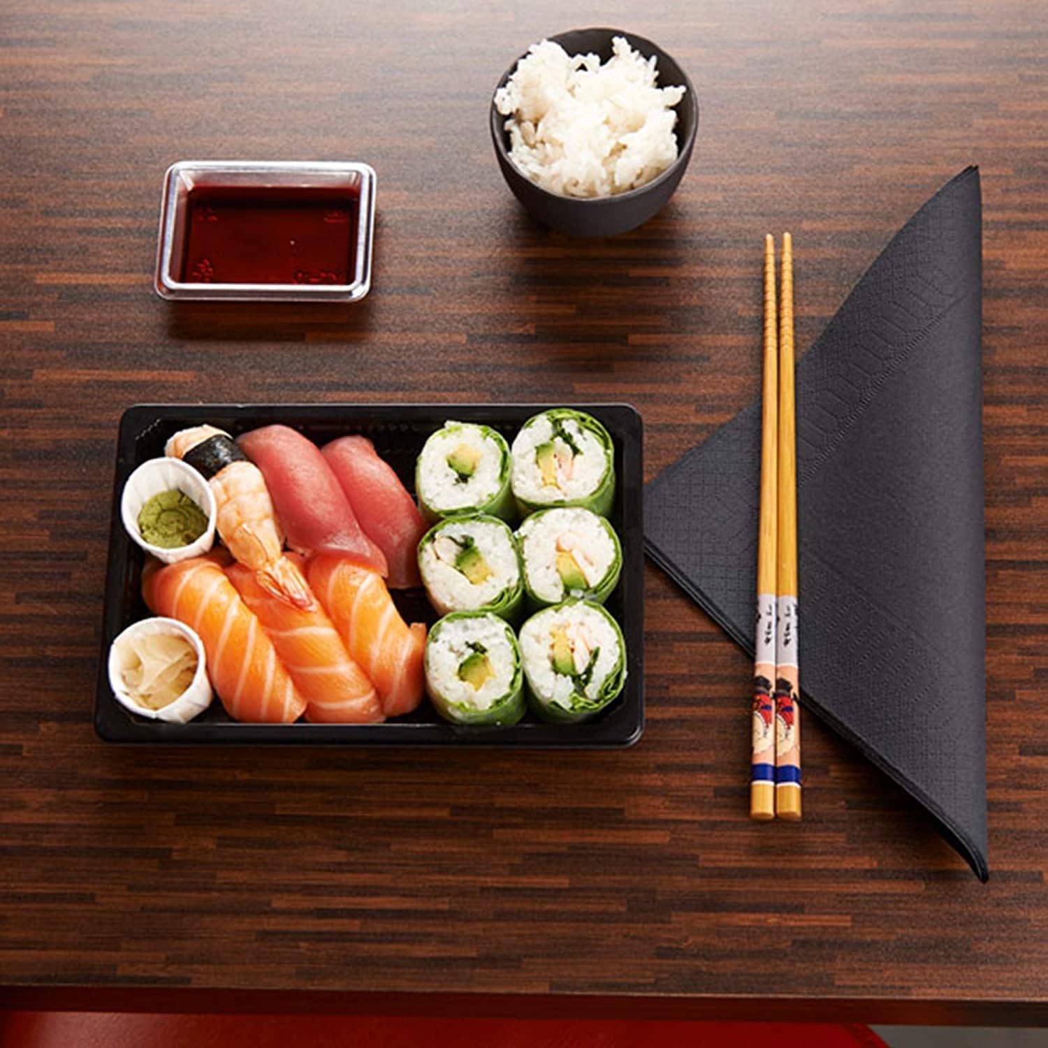 Le Nappage FSC®-zertifizierte schwarze 2-lagige Servietten 33 x 33 cm – 50 Stück 3