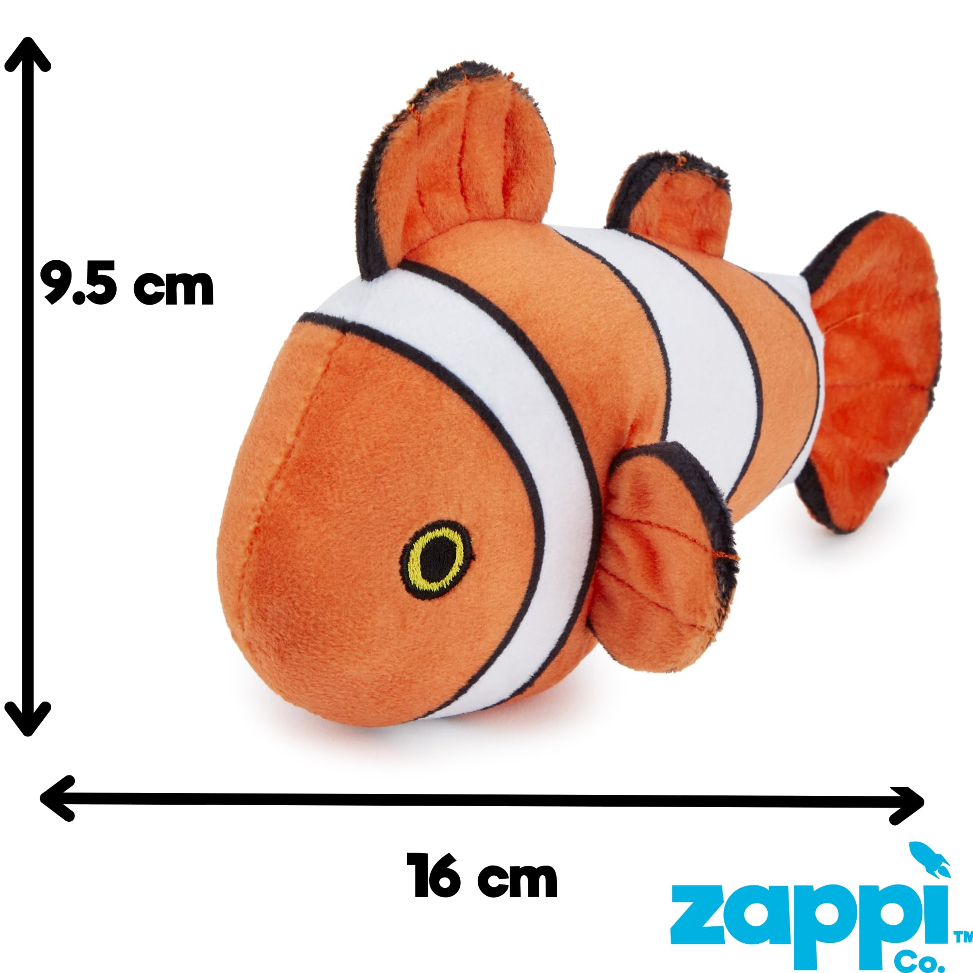 Zappi Co Clown Fish Mini Plush Toy - Soft Cuddly Animal | 12-15 cm | Washable 3