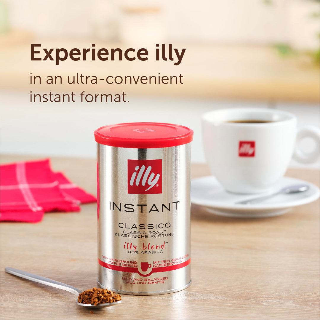 illy Decaffeinated Instant Coffee, Medium Roast, 100% Arabica, 6 x 95g