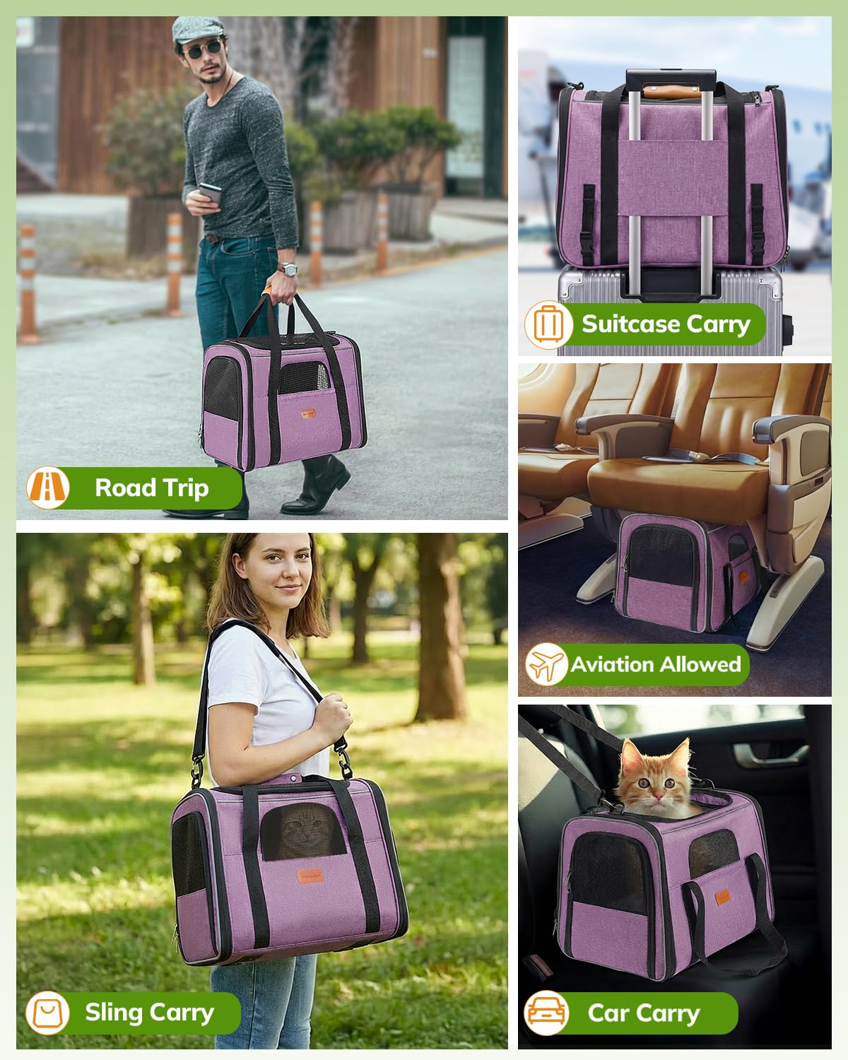 morpilot Airline Approved Soft-Sided Pet Carrier - Pink | Up to 7kg/15 lbs | 44cm L 4