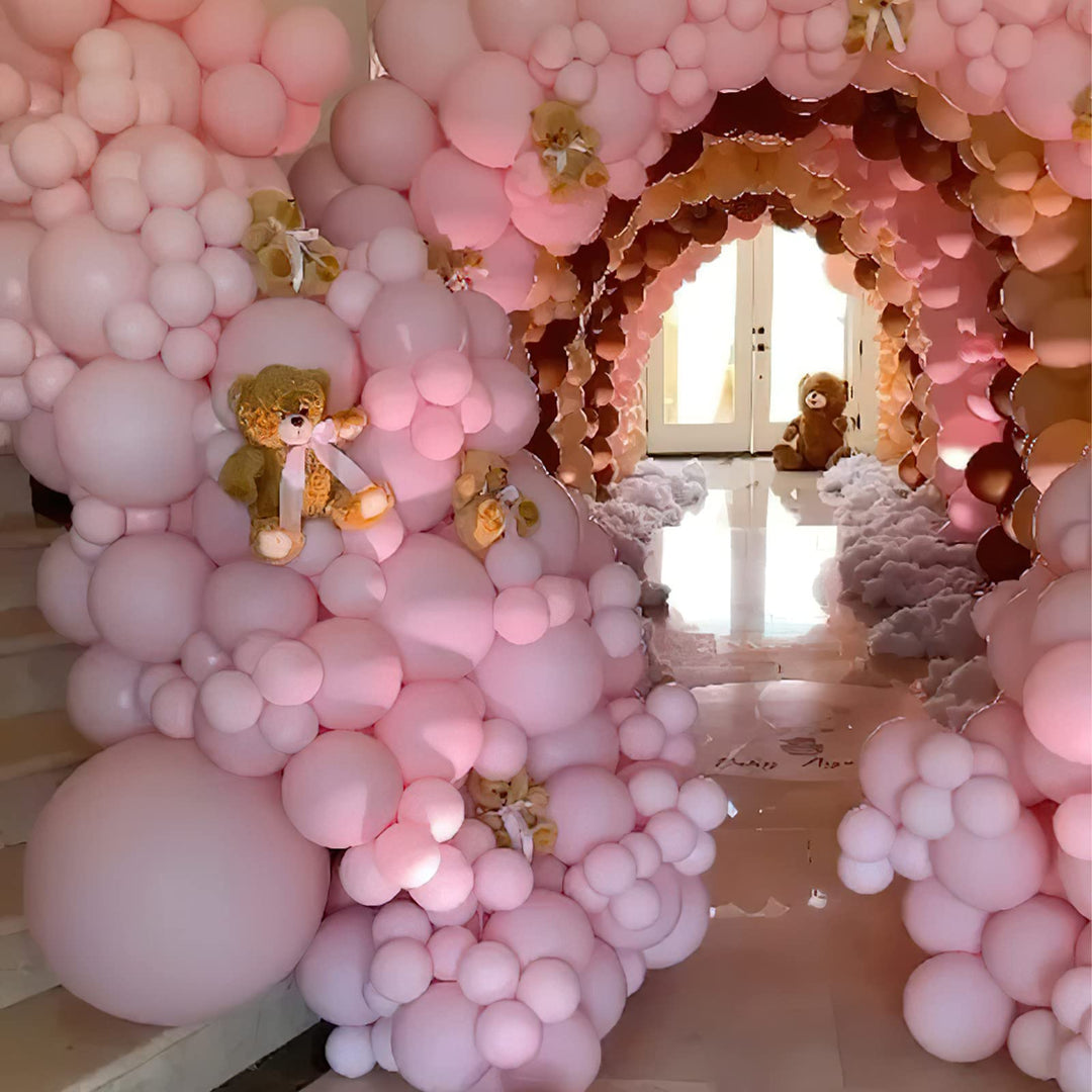 PartyWoo Light Pink Balloons 102 pcs - Different Sizes for Birthday & Party Decorations