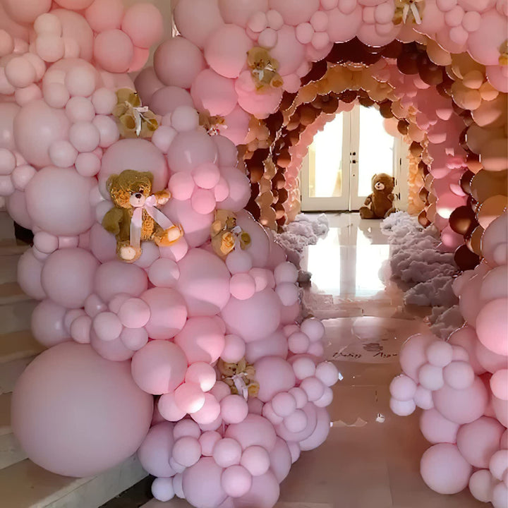 PartyWoo Light Pink Balloons 102 pcs - Different Sizes for Birthday & Party Decorations