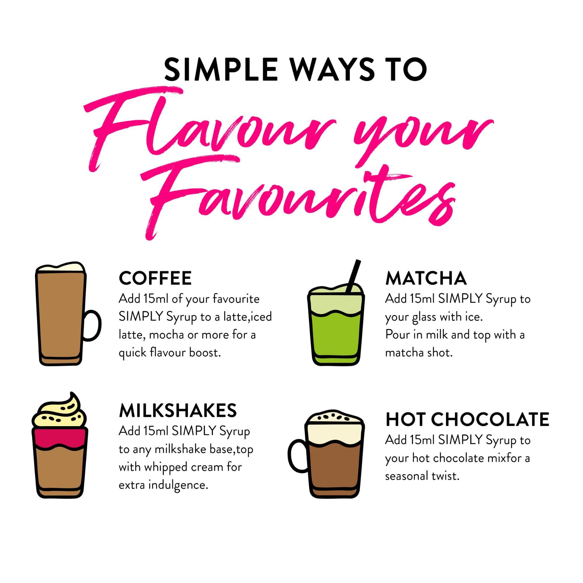 Simply Sugar Free Coffee Syrup Gift Set - 4 x 50ml Flavors 5