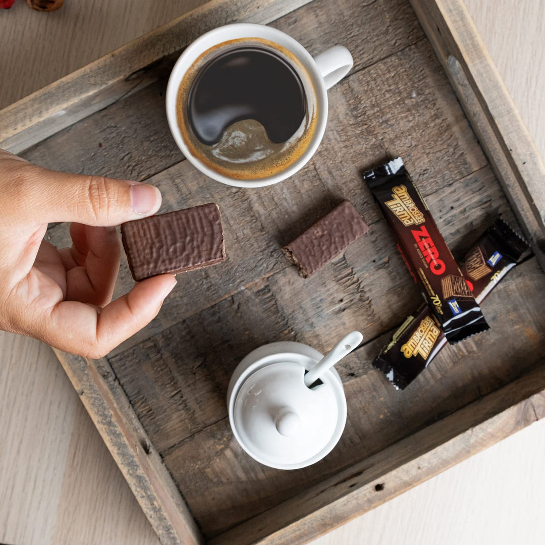 Tirma - 70% Dark Chocolate Wafers No Added Sugar Keto Friendly Low Carb Non-GMO Vegetarian Diabetic Friendly (3 Wafers, 64.5g)