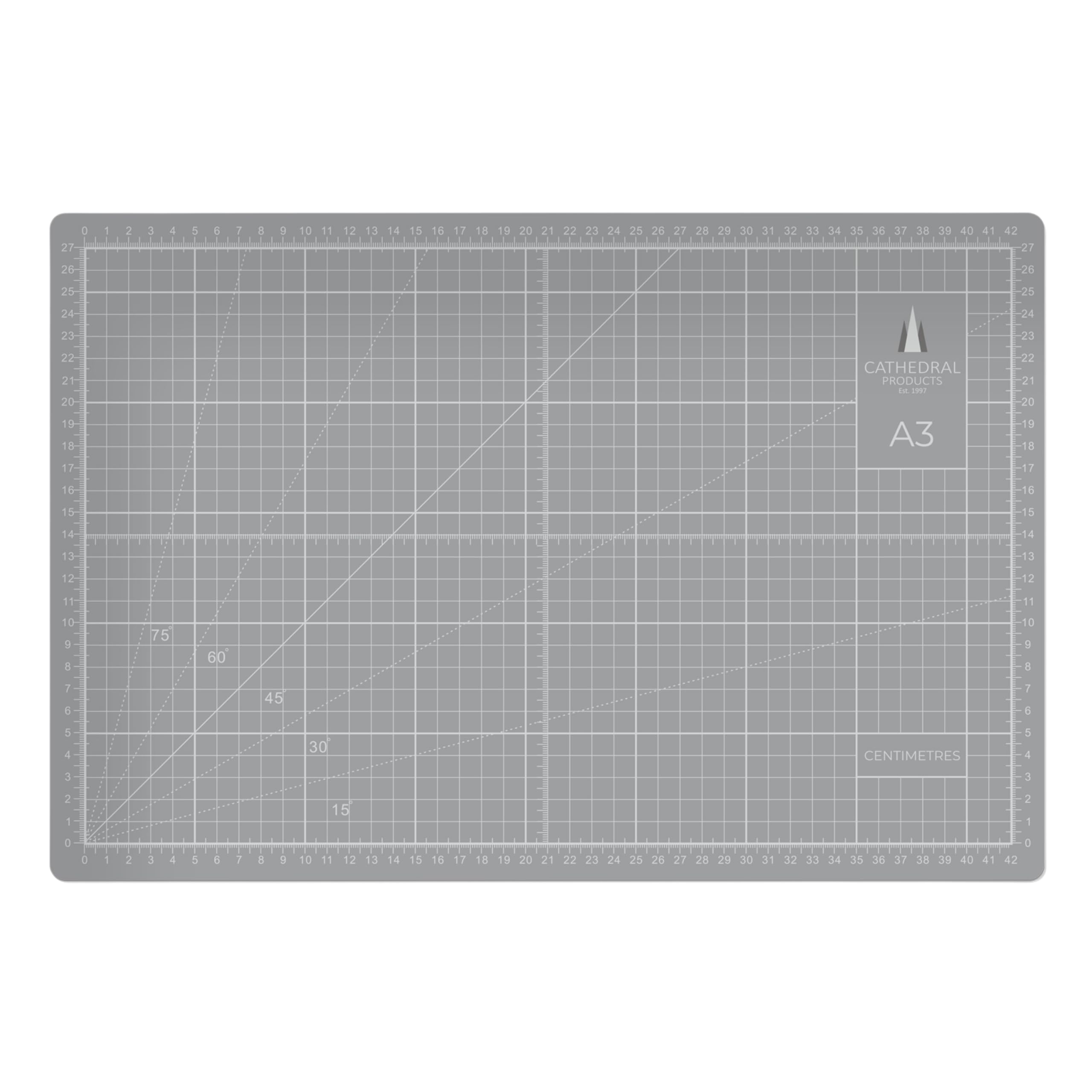 Cathedral Products A3 Double-Sided Self-Healing Cutting Mat | 3mm Thick | Grey 1