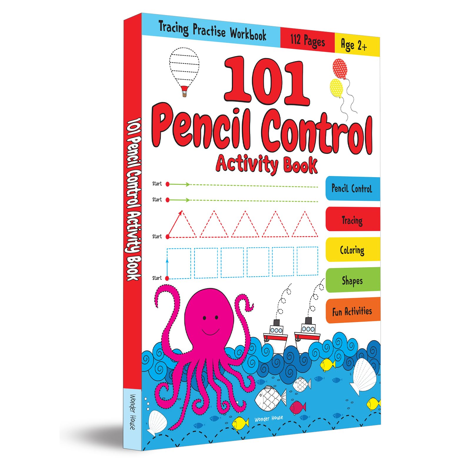 Wonder House 101 Pencil Control Activity Book - Tracing Practice for Ages 2+ 1