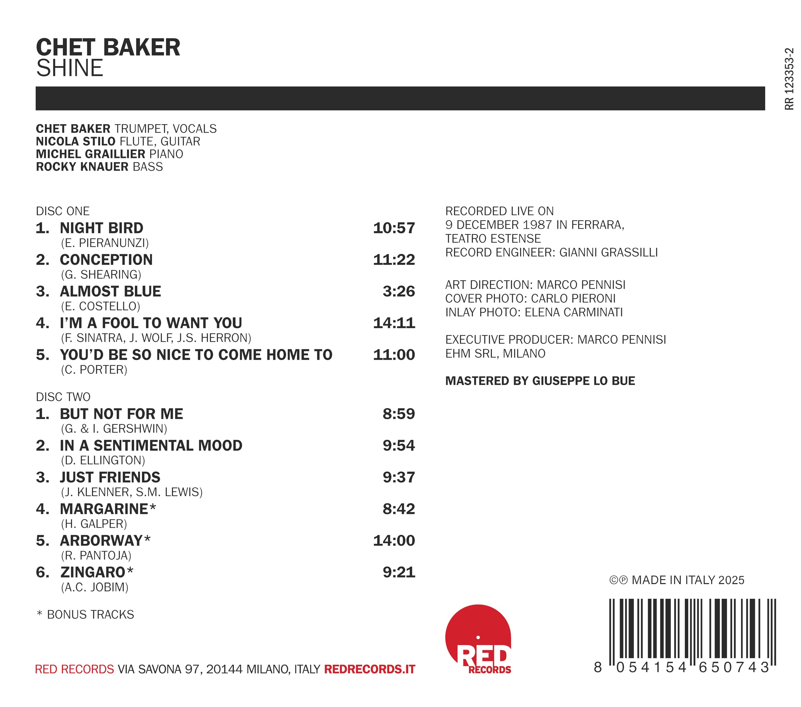 Chet Baker - Shine [Audio CD]