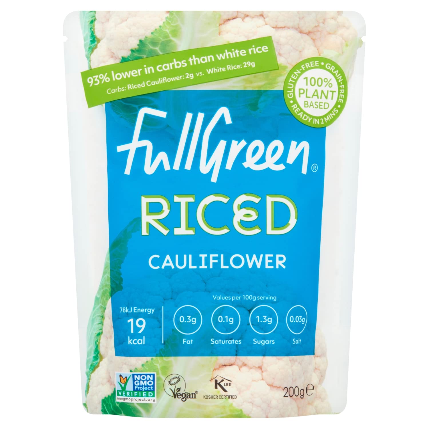 Cauli Rice Original 200g - Low Calorie Cauliflower Rice Alternative by Fullgreen 1