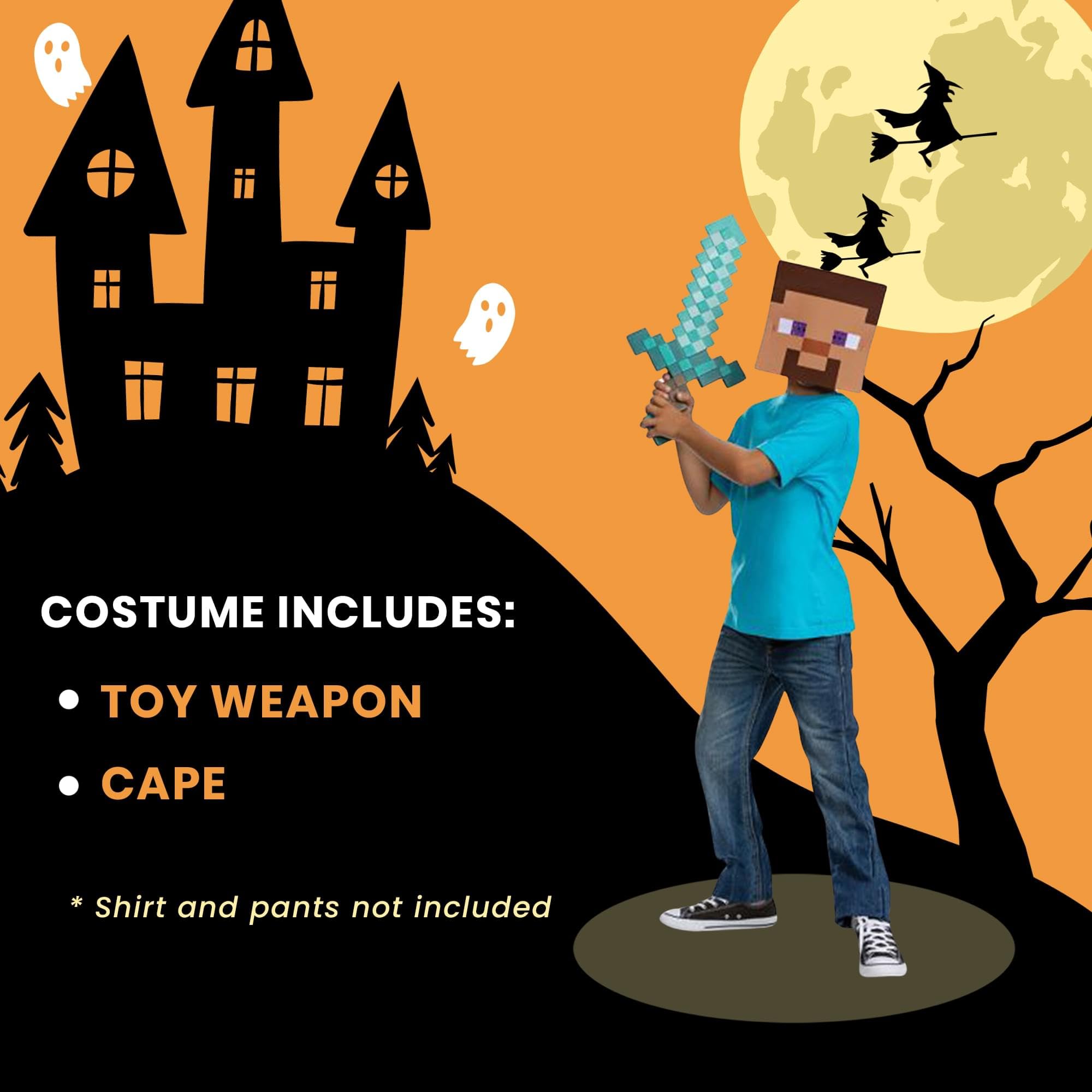 Disguise Minecraft Steve Mask and Diamond Sword Set - Kids Costume Accessories 7