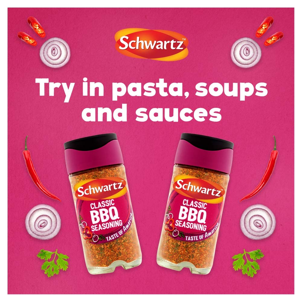 Schwartz Perfect Shake BBQ Seasoning - 44g Jar, Pack of 6 | Balanced Onion, Paprika & Chilli 5