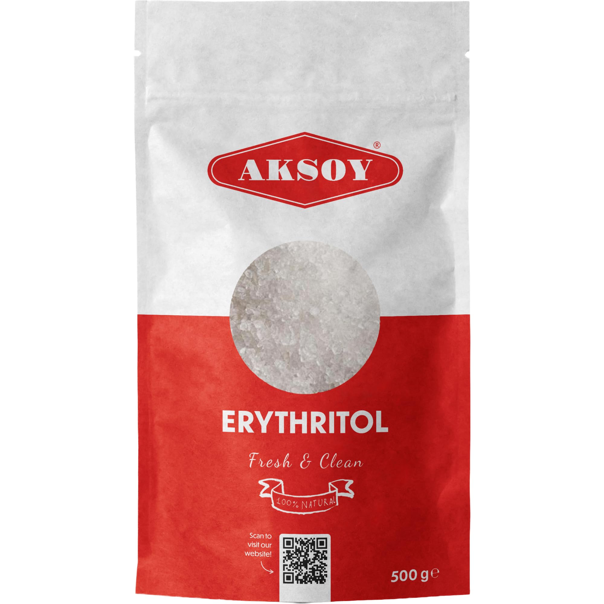 AKSOY Erythritol Granulated Sugar Substitute - Zero Calorie, 100% Natural, 500g 1