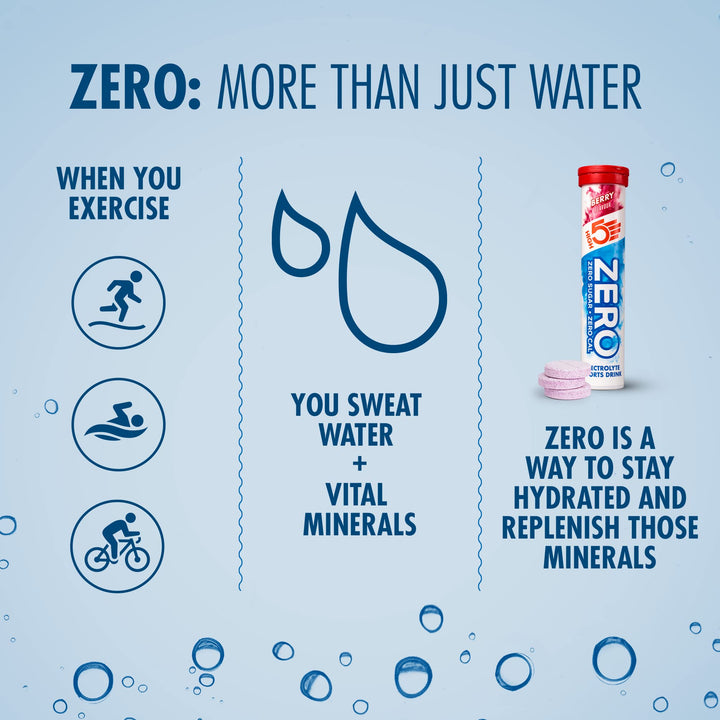 HIGH5 ZERO Electrolyte Hydration Tablets with Vitamin C | Sugar Free Performance Boost | Berry Flavor (H5-ZBER)