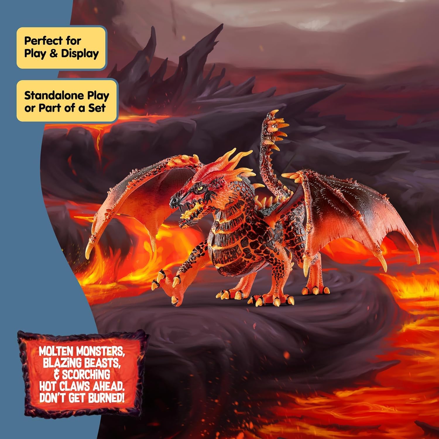 Schleich Eldrador Creatures Lava Dragon Toy - Movable Wings, Ages 7+ | 70138 8