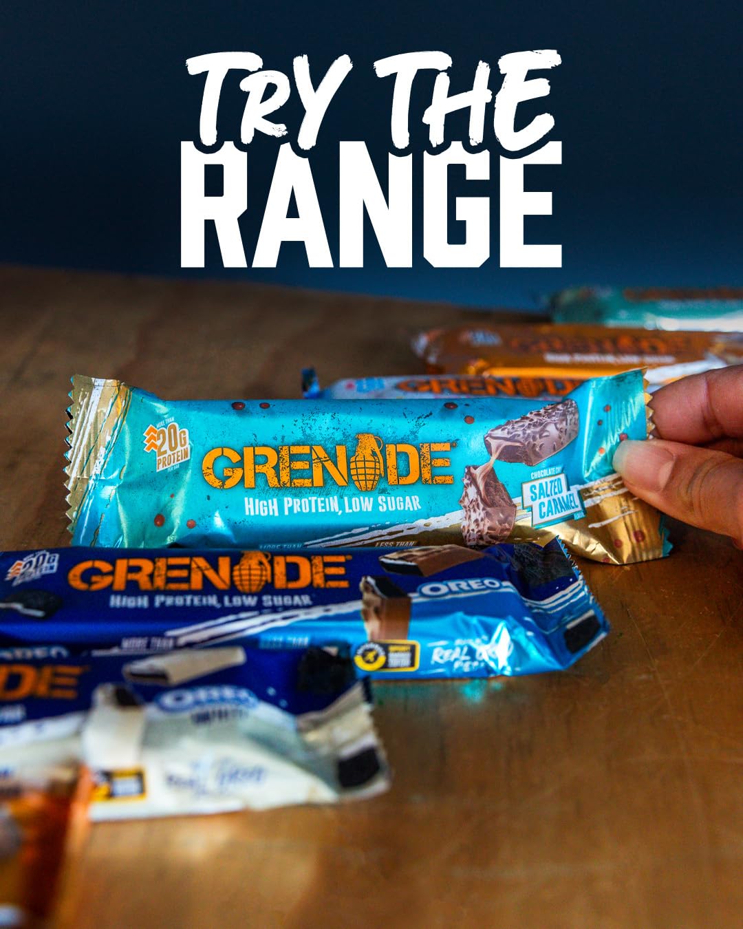 Grenade High Protein Bar - Chocolate Chip Salted Caramel, 20g Protein, Low Sugar (12 x 60g Bars)
