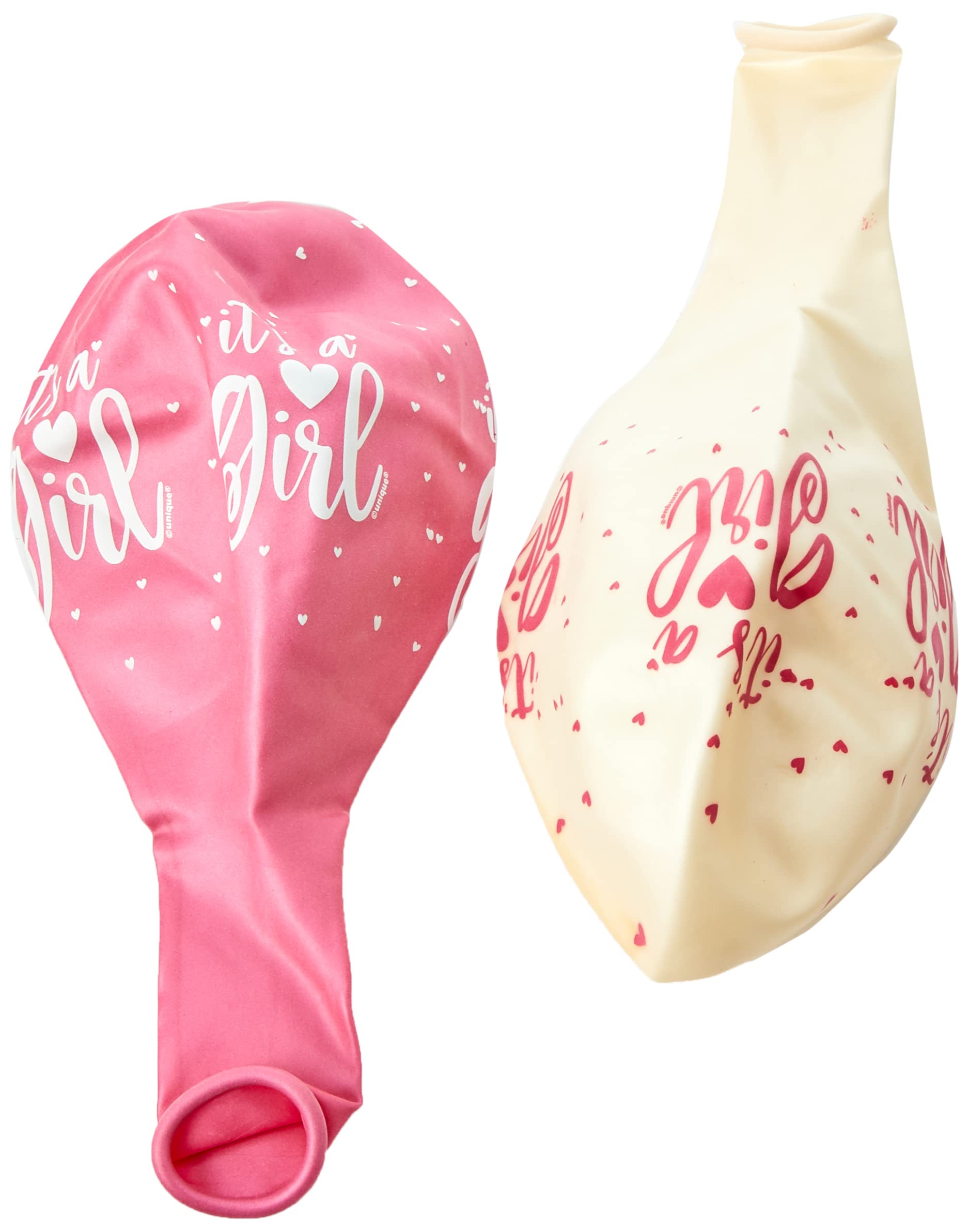 Unique It's A Girl Pink & White Latex Balloons - 30cm, Pack of 5 | Baby Shower & Gender Reveal 3