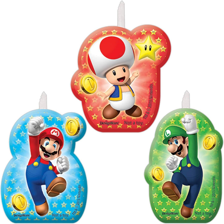 Amscan Super Mario Birthday Party Cake Candles Set - 4 Pack (171554)